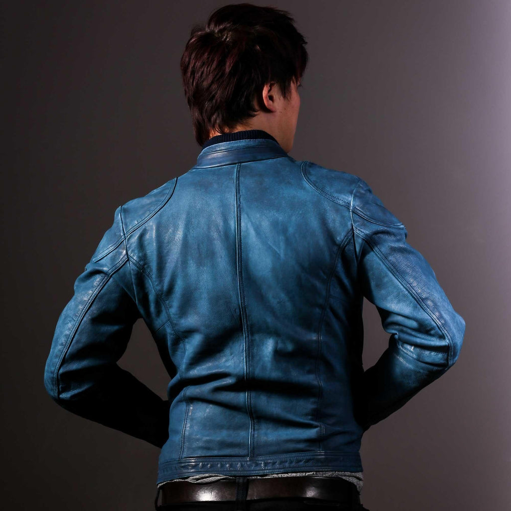 Blue Jazz Leather Jacket for Men