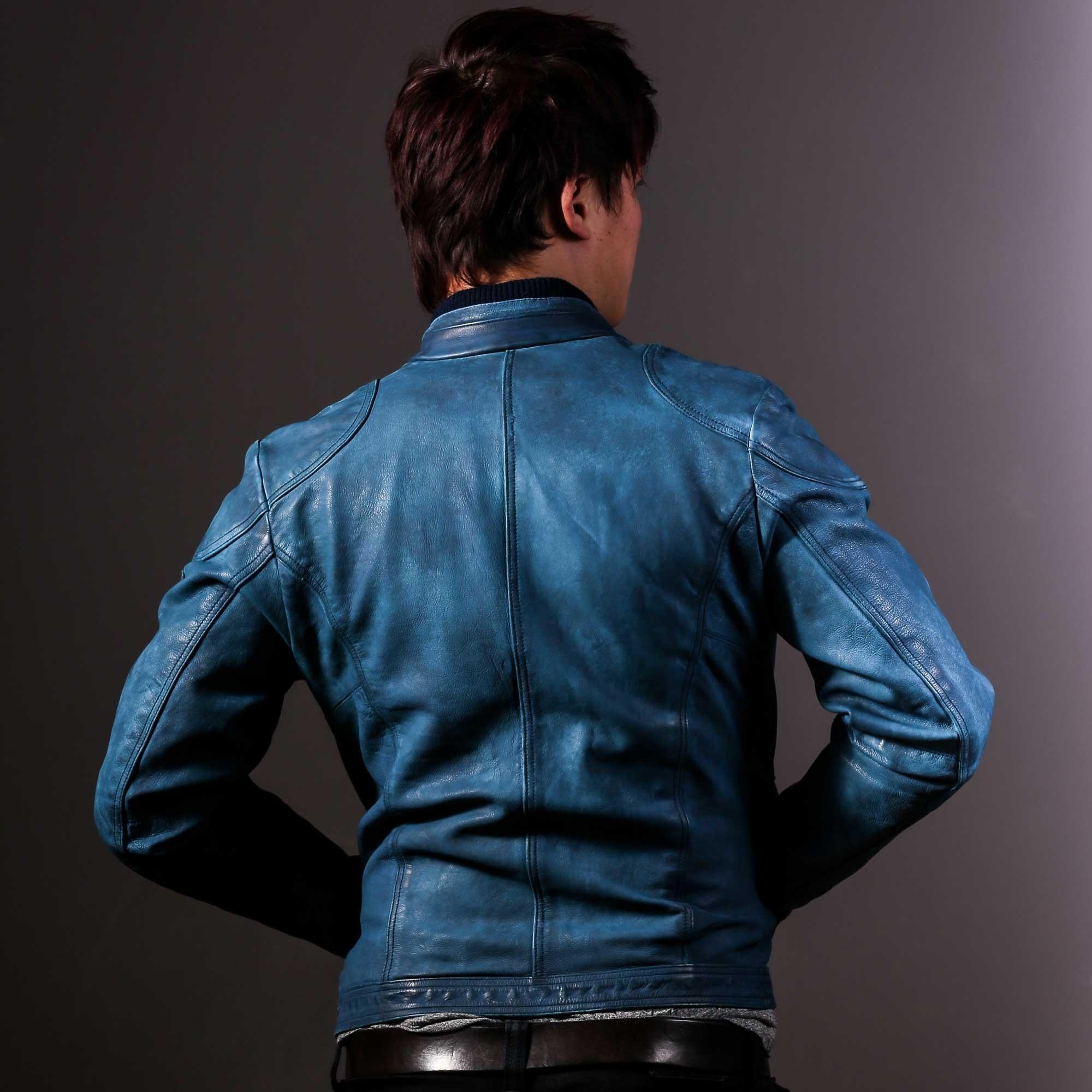 Blue Jazz Leather Jacket for Men
