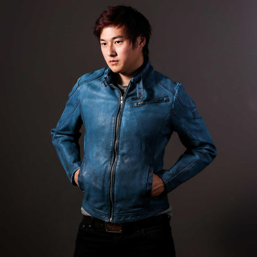 Blue Jazz Leather Jacket for Men