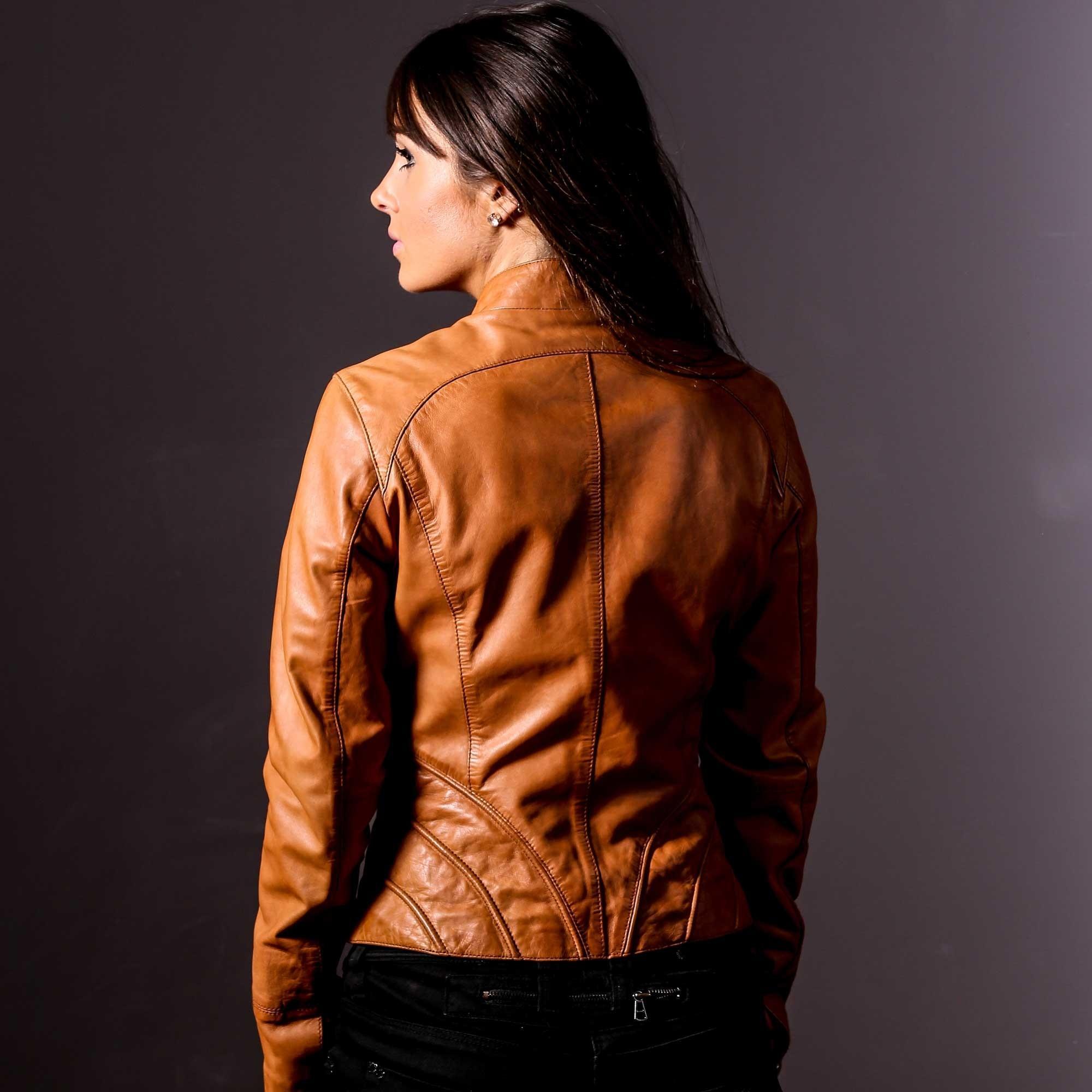 Honey Leather Jacket Tan for Women