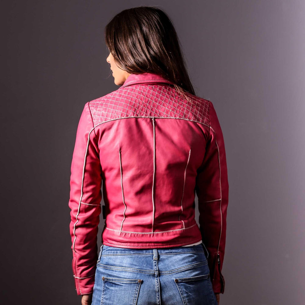 Pink Leather Jacket Outfit