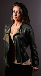 Lime Leather Summer Jacket for Women