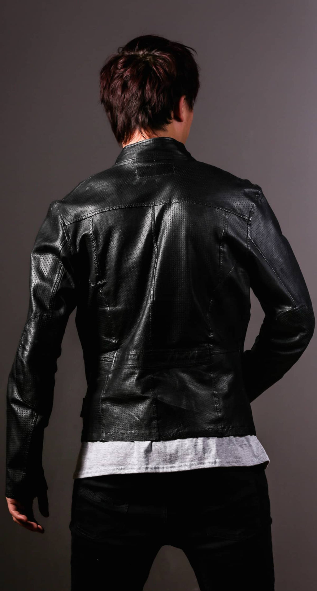 Men's Fashion Steel Leather Shirt Jacket