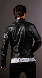 Men's Fashion Steel Leather Shirt Jacket