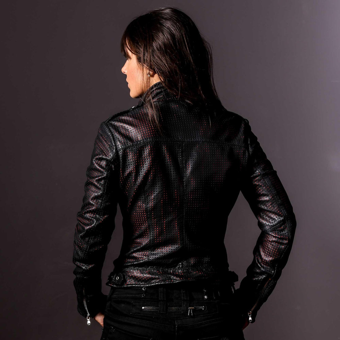 She Ventilated Leather Motorcycle Jacket
