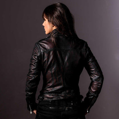 She Ventilated Leather Motorcycle Jacket
