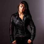 She Ventilated Leather Motorcycle Jacket