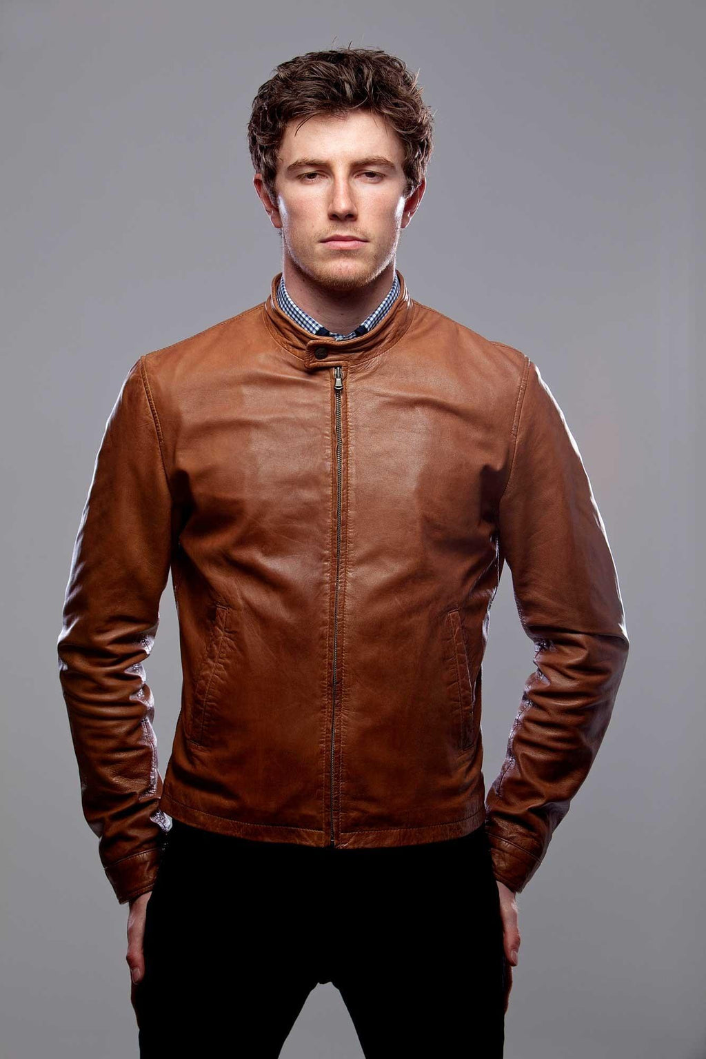 Slick Leather Jacket Men