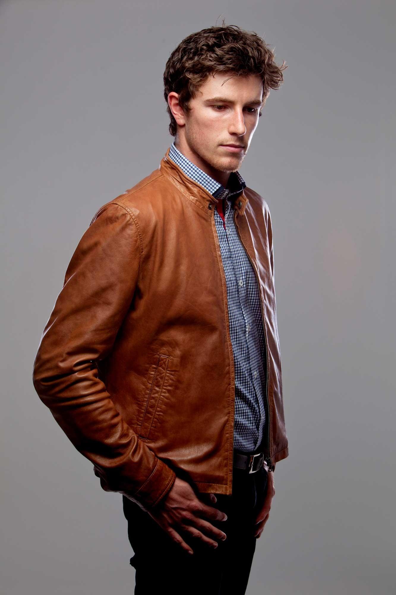 Slick Leather Jacket Men