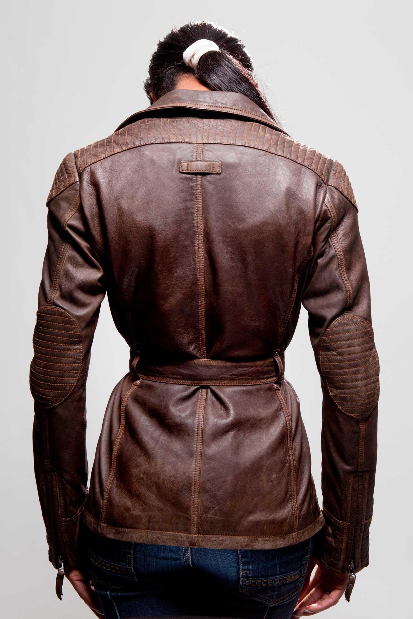 Women Leather Military Jacket